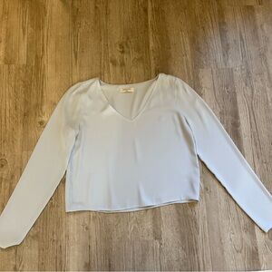 Babaton White Crop Blouse Relaxed Style